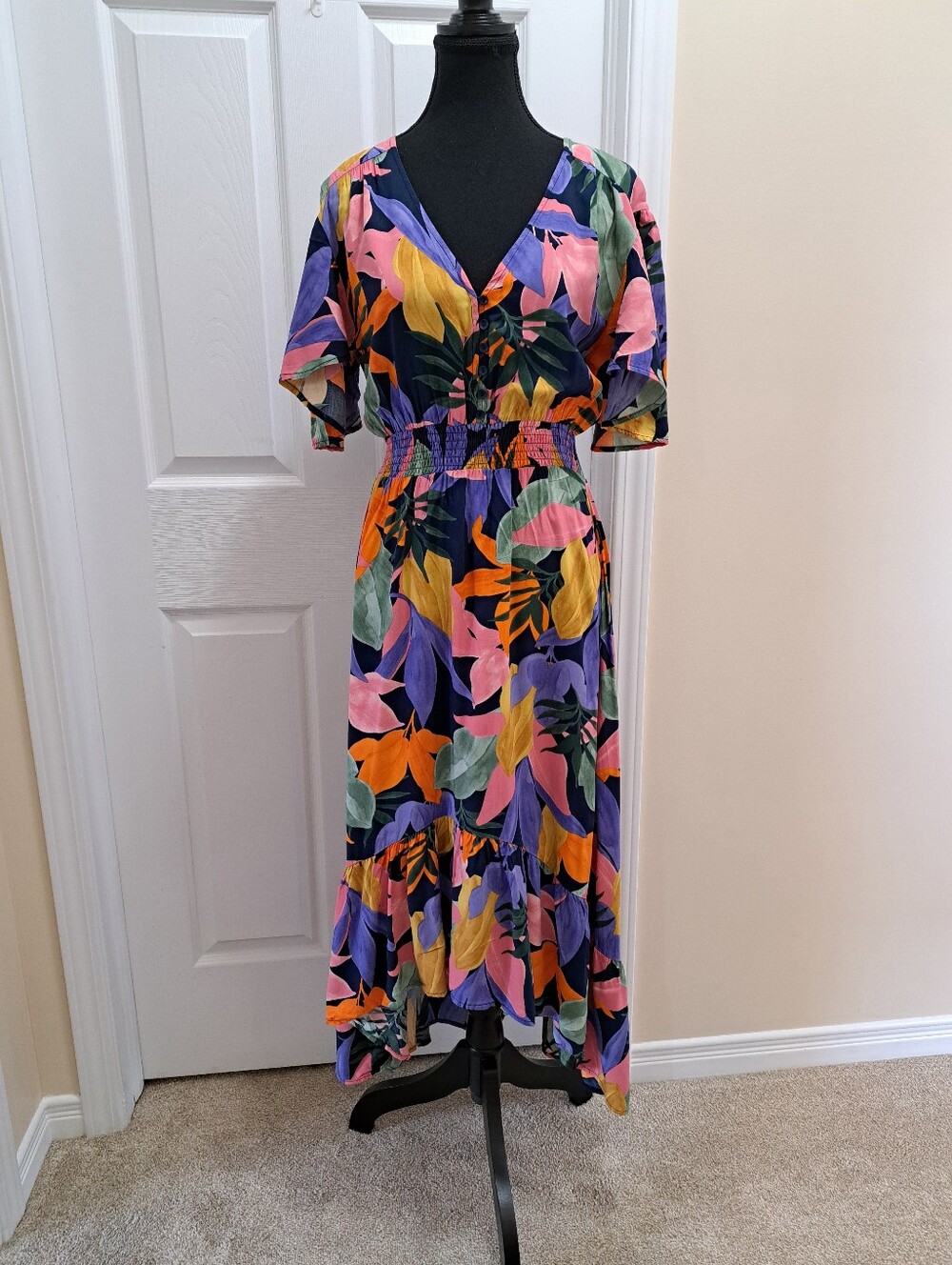 Abel The Label Anthropologie Floral Dress Womens Size Medium Colourful Party
